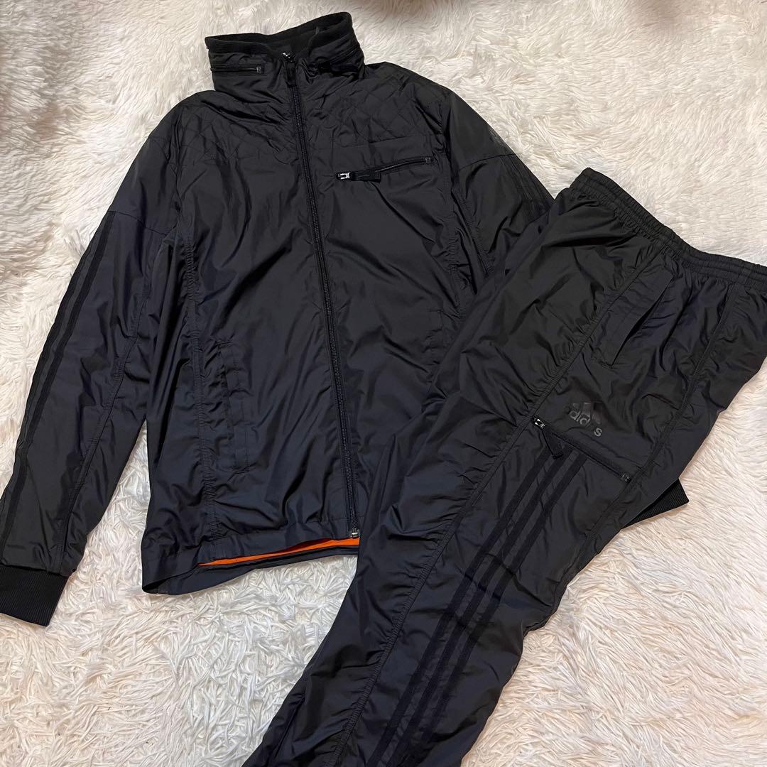 adidas アディダスウインドブレーカーセットアップ　ブラック 黒