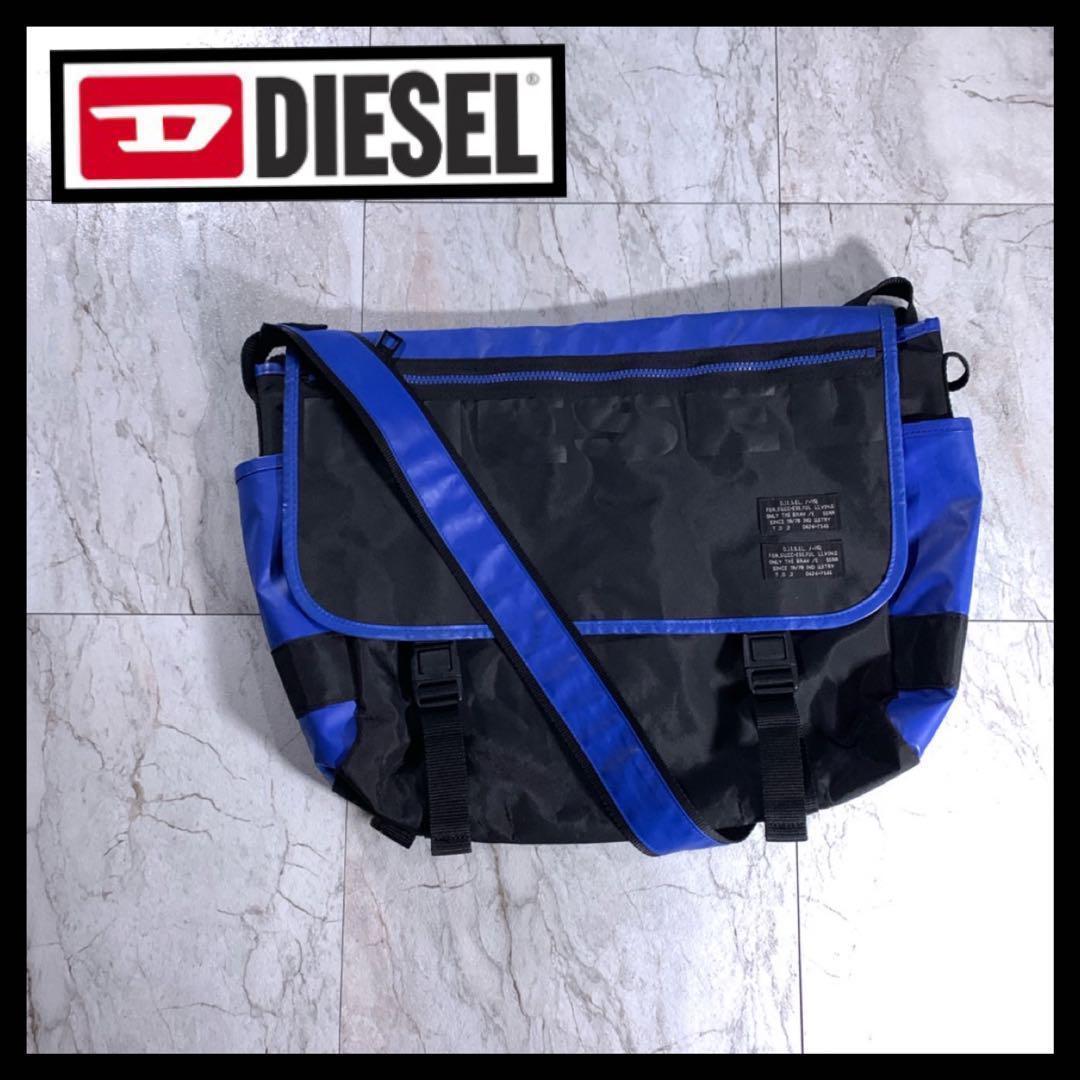 00s DIESEL archive ナイロン メッセンジャーバッグ 黒 青 - メルカリ