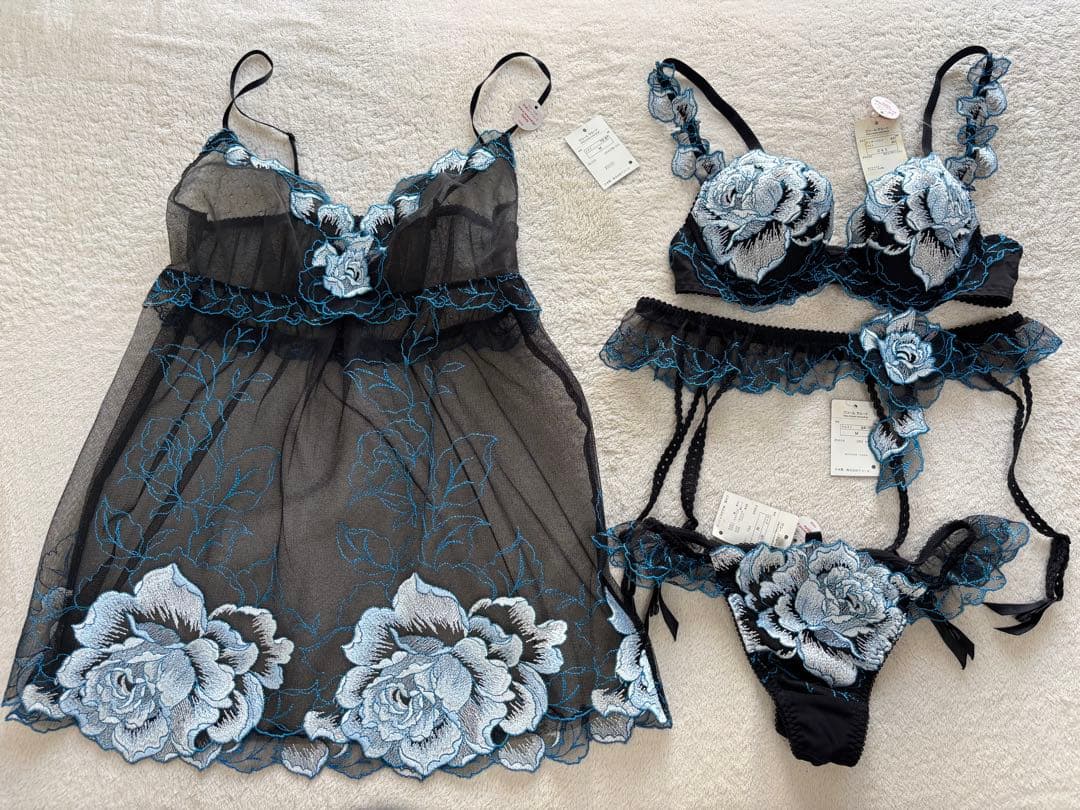 サルート アクアローズ C65 ブラ ソング ガーター キャミMサイズ BK