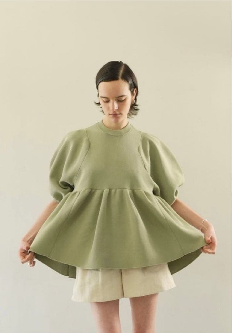 京都限定カラー　CLANE BALLOON SLEEVE GATHER KNIT