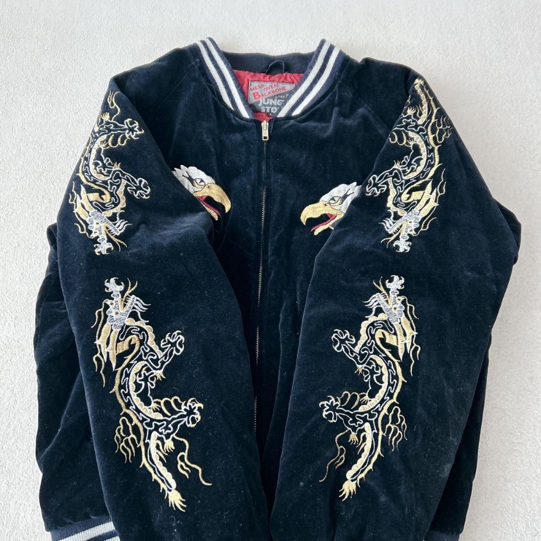 ジャングルストーム スカジャン キルティング 中綿 ドラゴン 鷲 ベロア