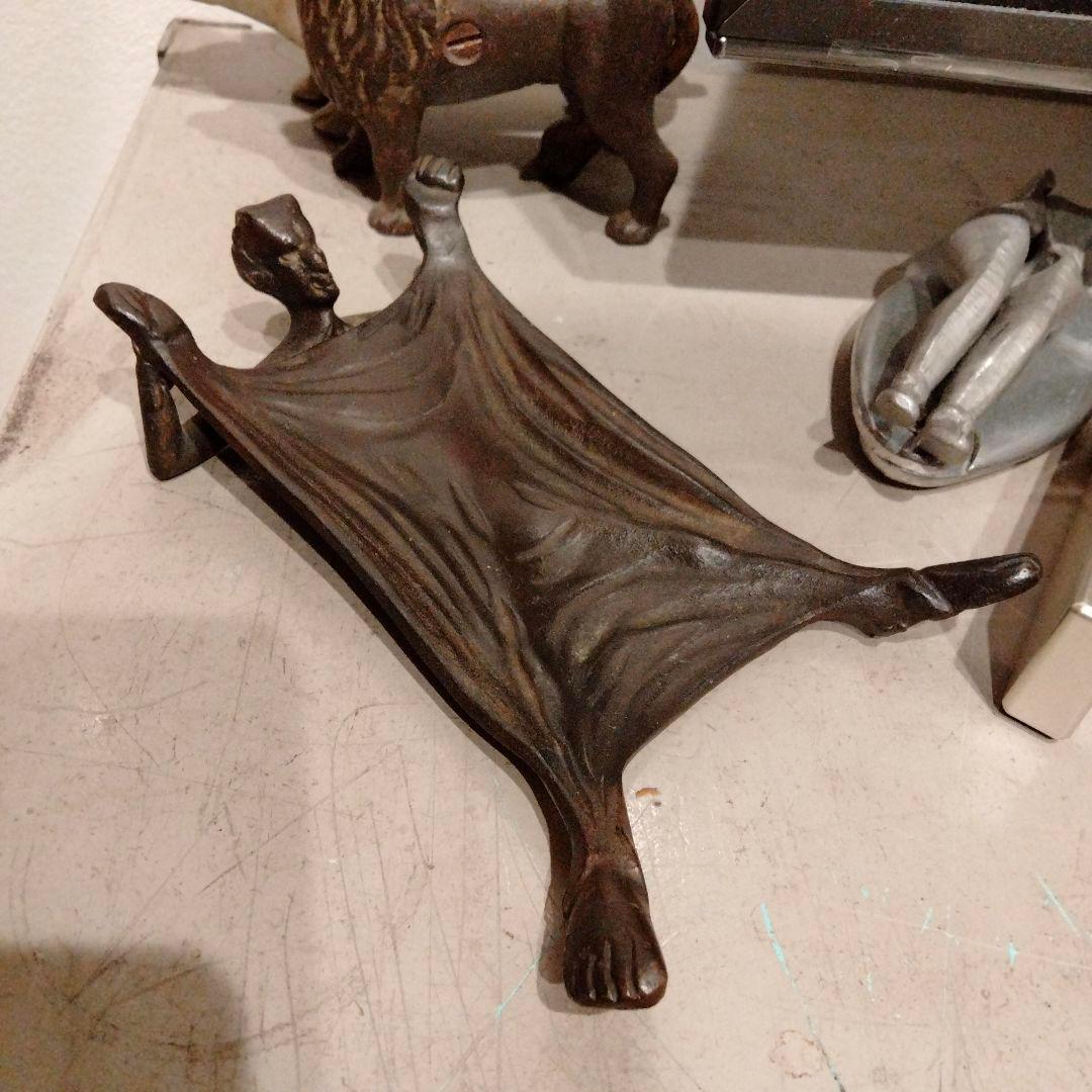 20s 30s レア ビンテージ デビル スカル トレイ ホルダー アンティーク