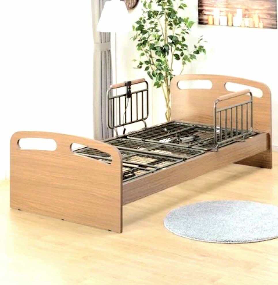 【美品】ニトリ• 電動シングルベッド、カルファイバーマット、サイドガード2本付