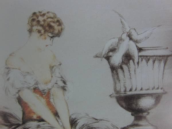 ルイイカール限定版・１０万、恋のレッスン、希少な額装用画集より、新品高級額装付