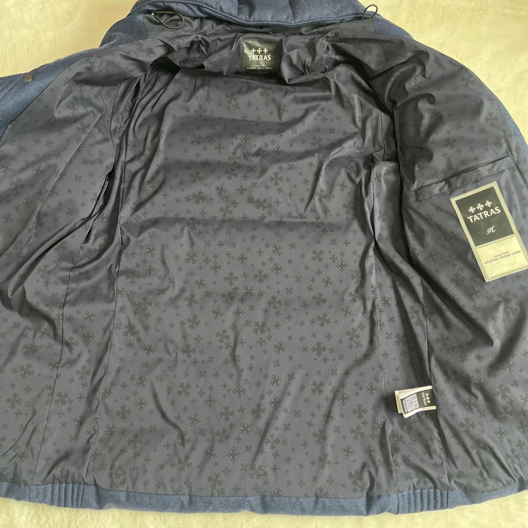 TATRAS ネイビー フード付きダウンジャケット - メルカリ