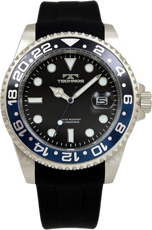 [テクノス] 腕時計 デイト 100周年モデル T6C28BN メンズ ブラック