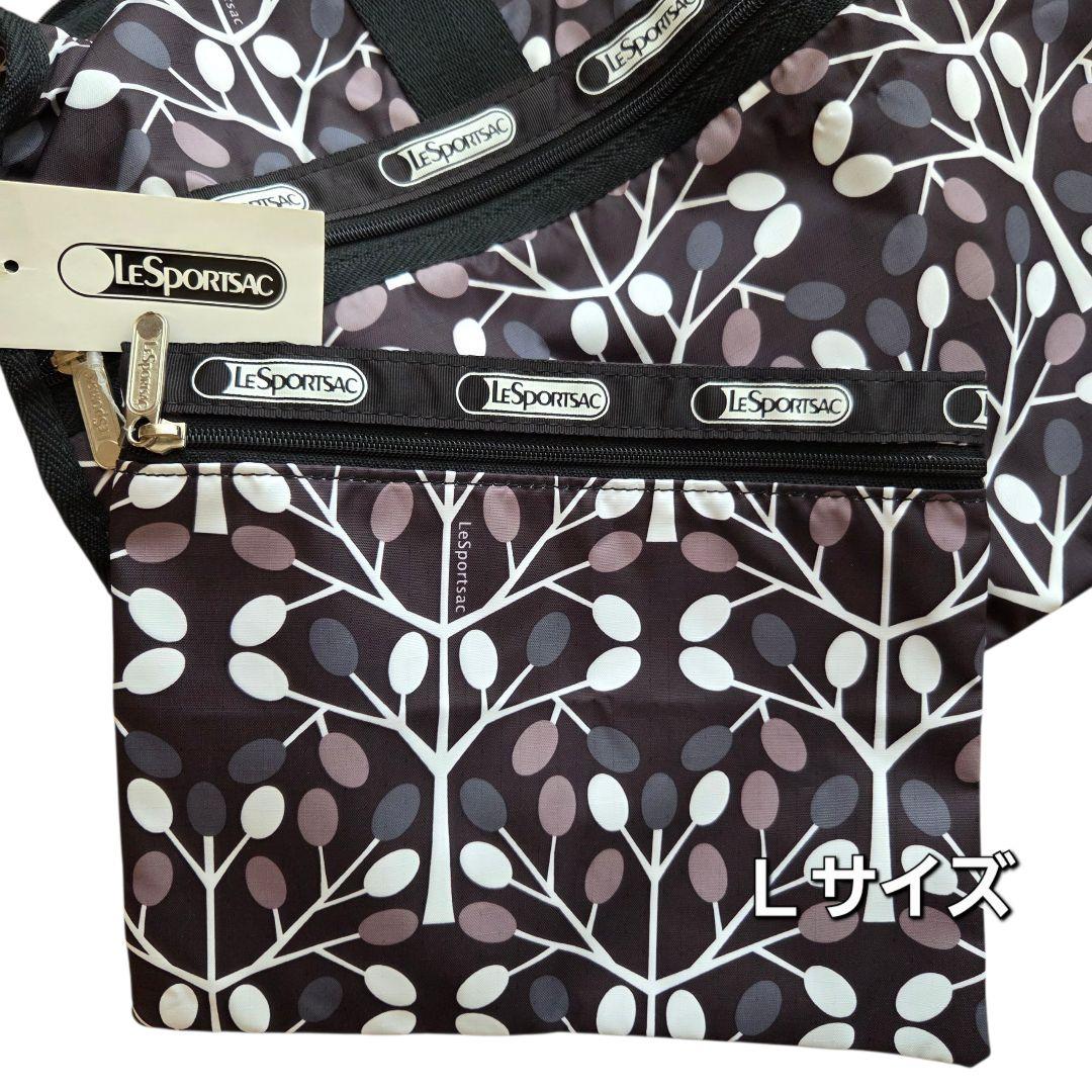 新品タグ付】レスポートサック 北欧風 植物 木 ボストンバック M L 黒