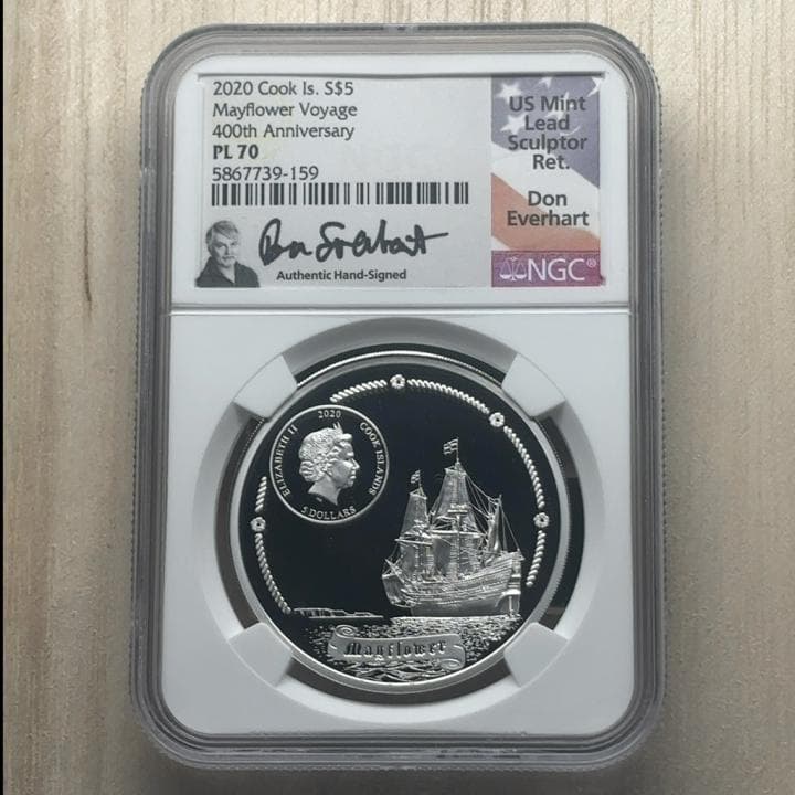 2020 クック諸島 メイフラワー号400周年 5ドル銀貨 PL70 イギリス 2020 エリザベス2世 2ポンド ピエフォー 銀貨 NGC PF70UC