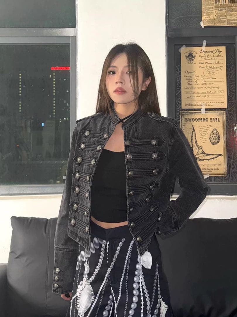 極希少】ナポレオンジャケット デニム Y2K グランジ Opium ギャル