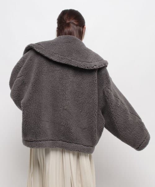 LOUNIE】ルーニィ ボアショートコート グレー36 - メルカリ