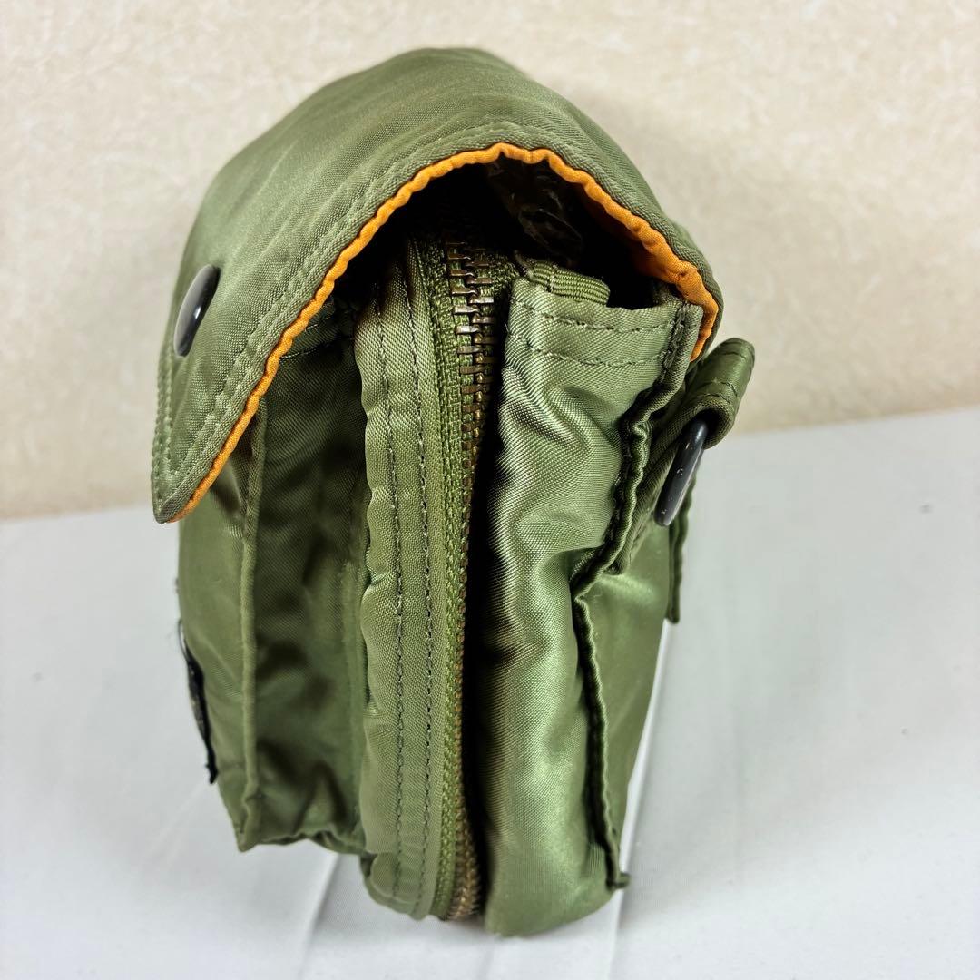 極美品] PORTERタンカー セージグリーンショルダーポーチ ショルダー欠
