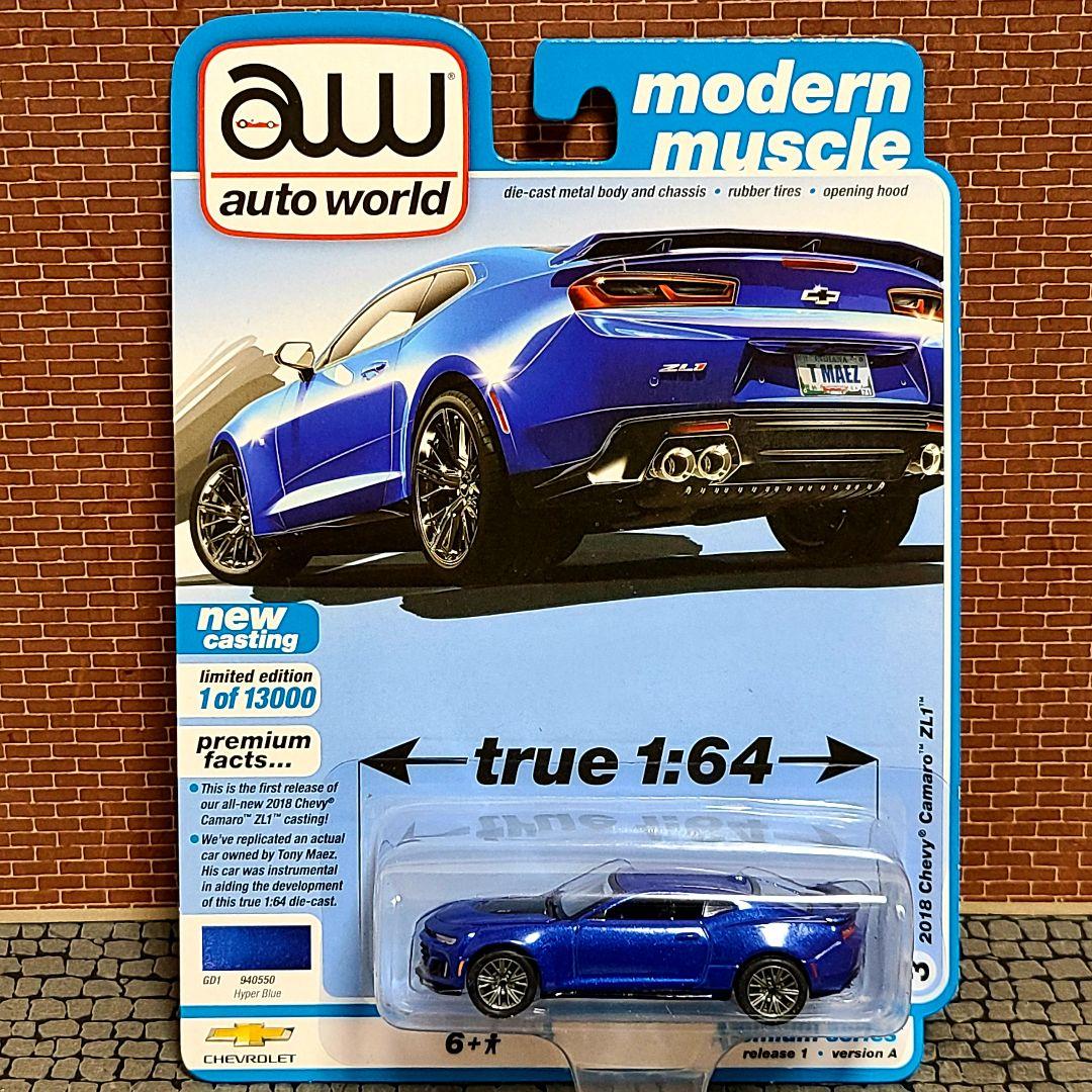 オートワールド　2018　シボレー　カマロ　ZL1　1/64　青