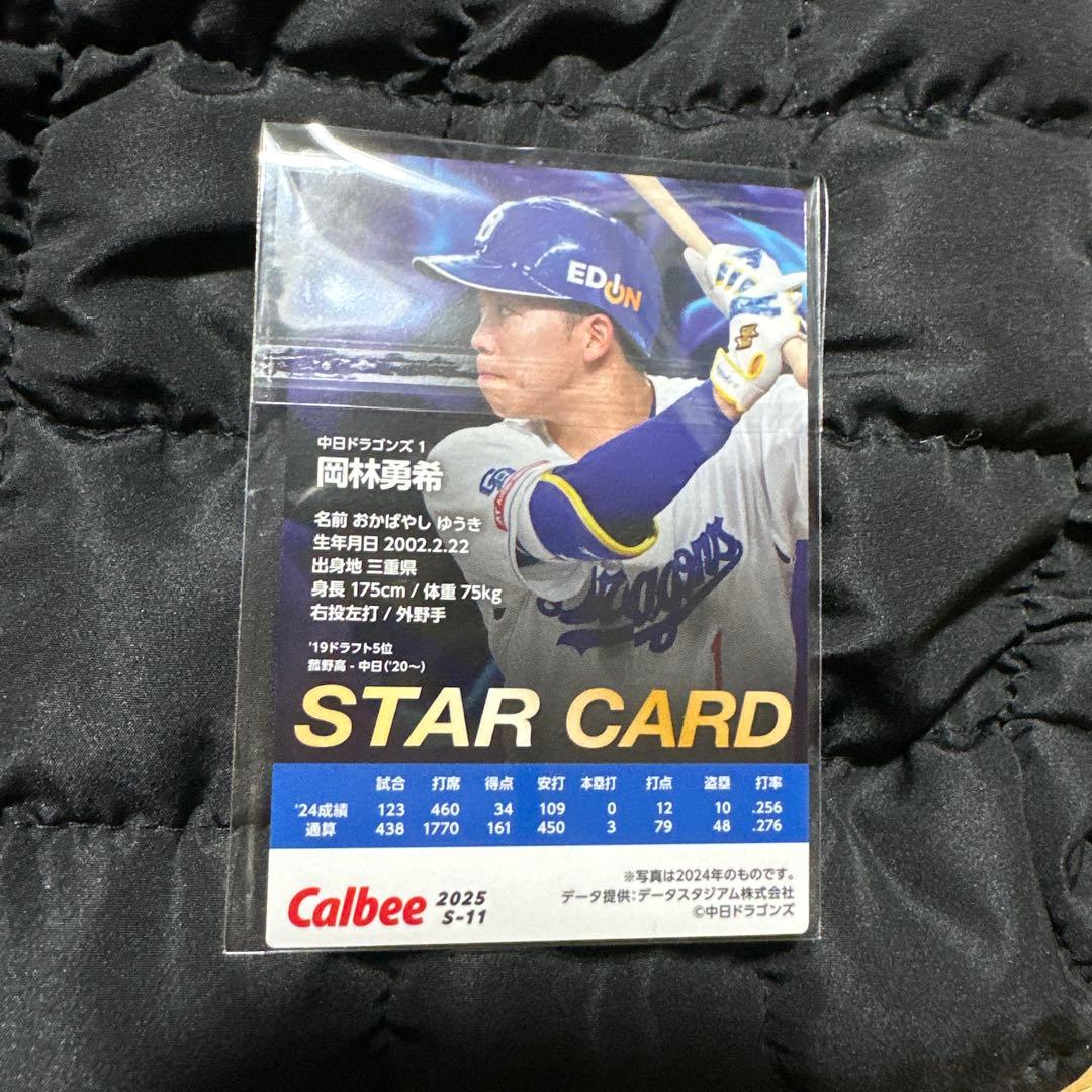 カルビープロ野球チップス 2025 岡林勇希 中日ドラゴンズ 金箔サイン