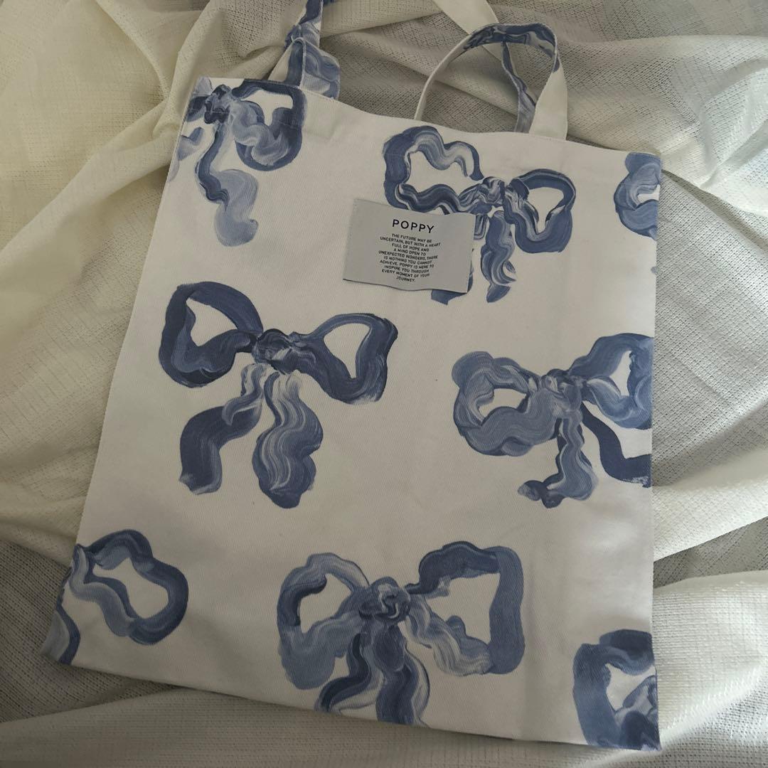 POPPY リボン柄 トートバッグ あさぎーにょ - メルカリ