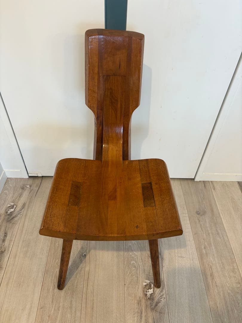 【松屋銀座購入】無垢材 デザインチェア 接ぎ木 木製椅子 ダイニングチェア