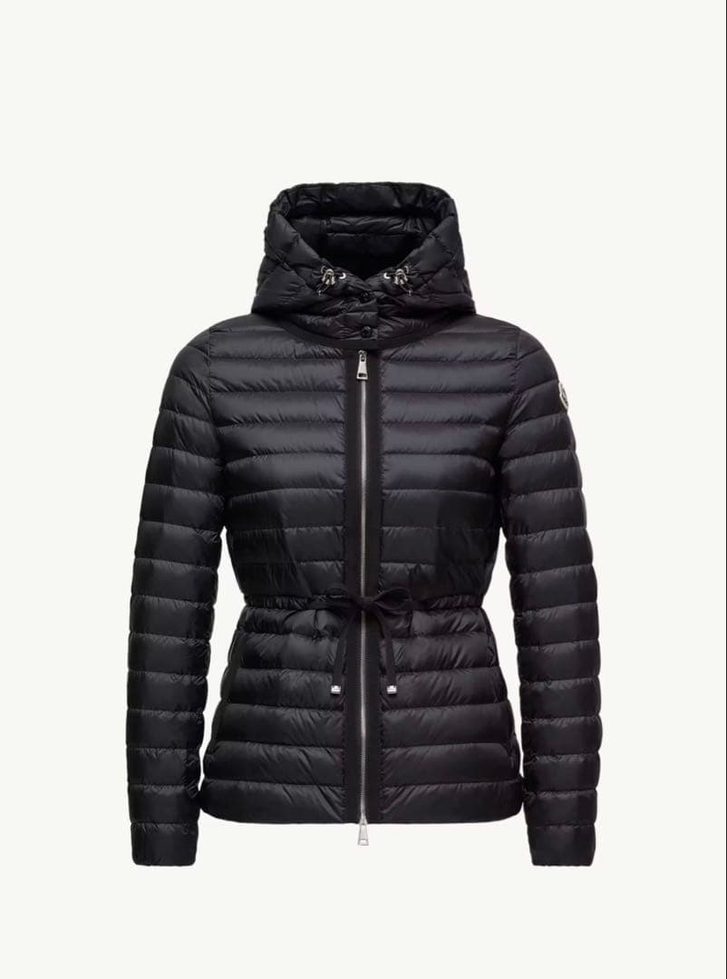 モンクレール ライエRaieショートダウンジャケットブラックサイズ2 巾着袋付き