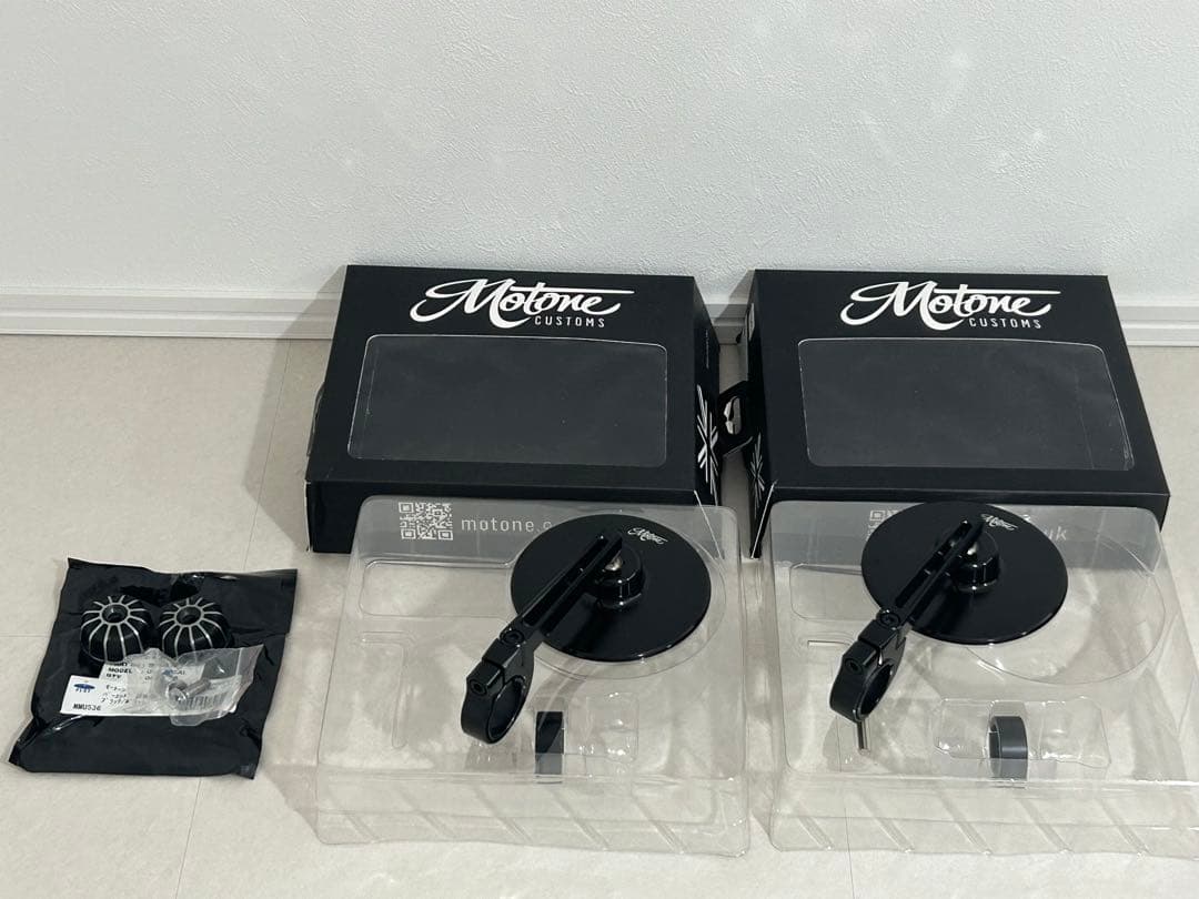 モートーン製　バーエンドミラー & バーエンド （　カフェカスタムに　）