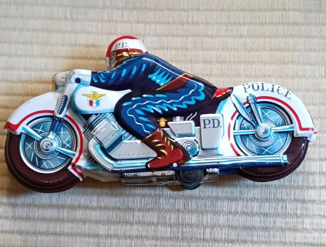 大型ブリキ製のポリスバイク　昭和30〜40年代