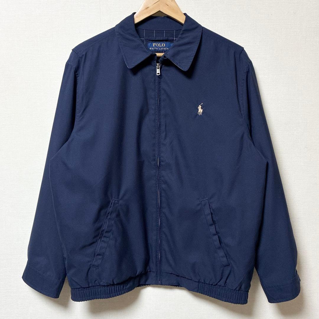 美品 現行タグ ポロラルフローレン スイングトップ ネイビー ポニー刺繍ロゴ 中古・古着通販】POLO RALPH LAUREN (ポロ・ラルフローレン) 90s