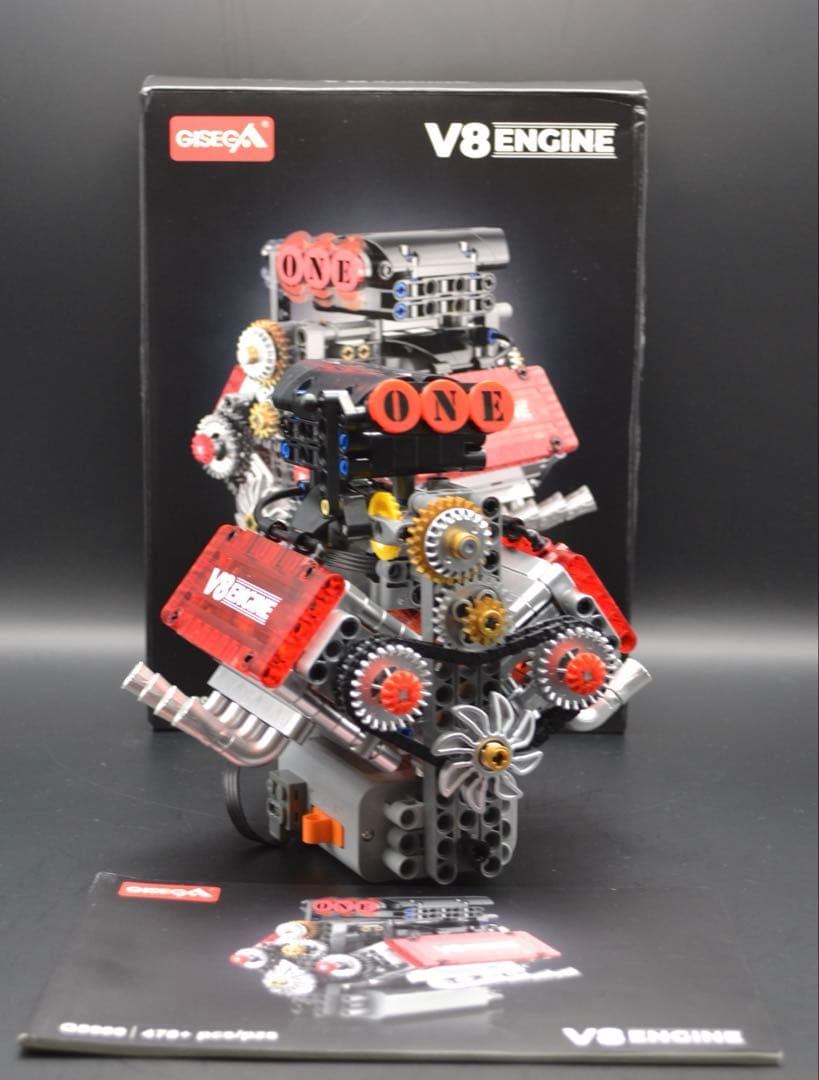 V8エンジン ブロック模型 組み立て済み 可動モデル｜箱・説明書付き V8エンジン 模型 ブロック 組立キット 教材 プレゼント - メルカリ