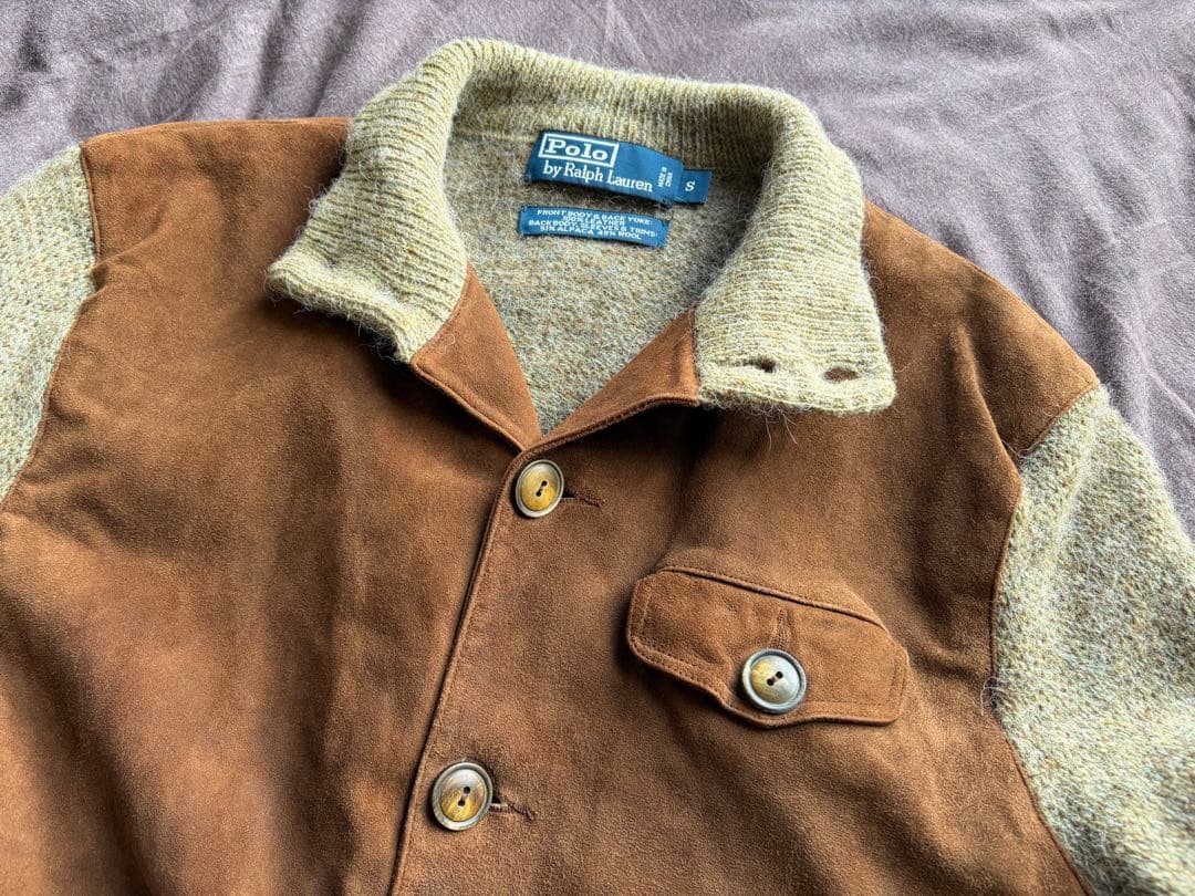 Ralph Lauren/スウェード・ニットコンビブルゾン/S