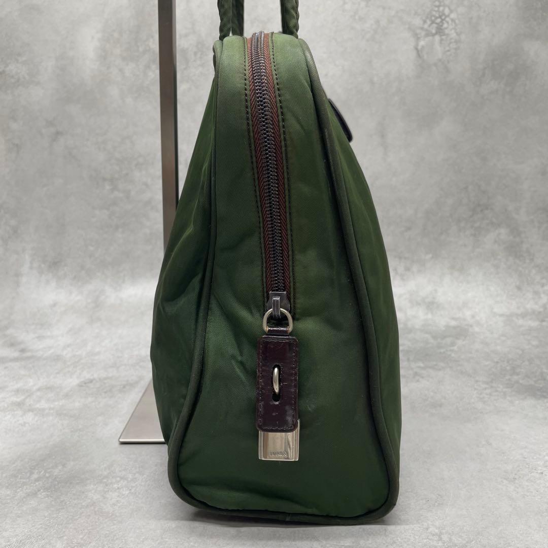 良品✨プラダ トートバッグ ミニボストン ナイロン 肩掛け 三角ロゴ