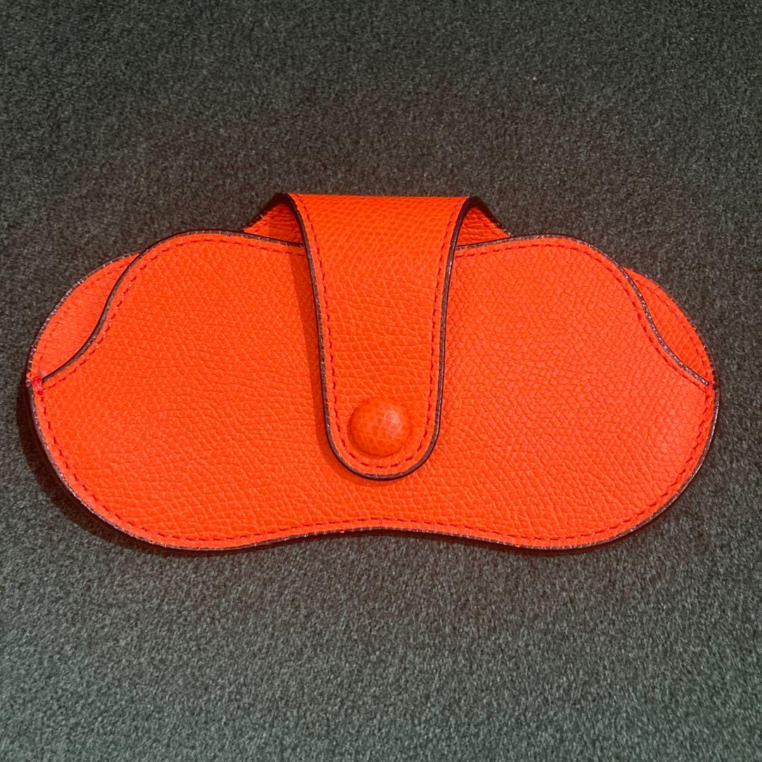 美品 | Valextra オレンジレザー メガネケース