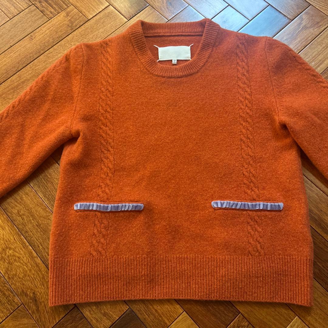 Maison Margiela オレンジ ニットセーター XS 中古・古着通販】Maison Margiela (メゾンマルジェラ) ウールニット