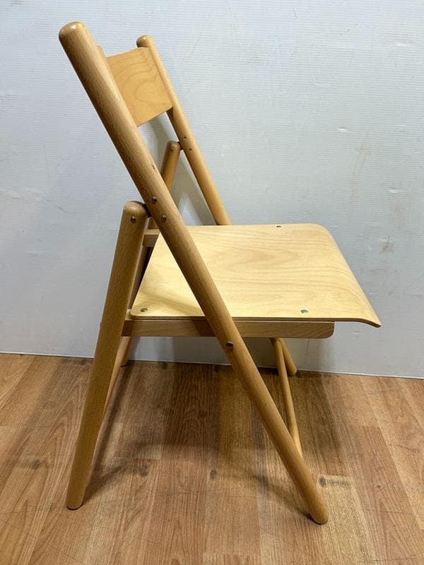 J・店【中古】廃盤 MUJI☆無印良品 折りたたみイス 天然木 ブナ材