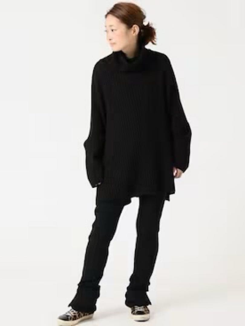 EVERYDAY I LIKE. Oversized rib ニット　ブラック