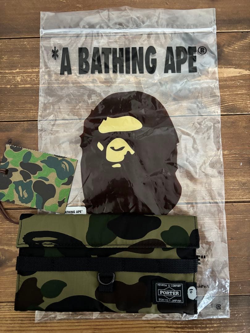 A BATHING APE 迷彩柄 長財布 PORTER カモフラ コラボ 新品