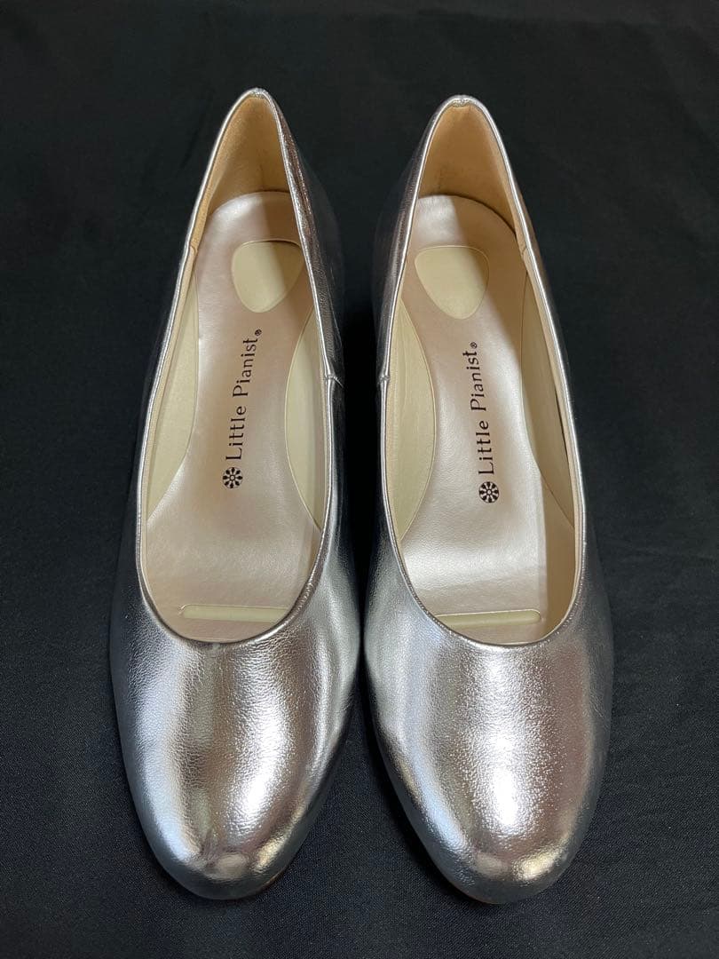 リトルピアニスト　ピアノ演奏用　靴　シルバー パンプス 24サイズ ピアニスト用ピアノシューズ ヒール高5cm（シルバー）婦人用（22.0