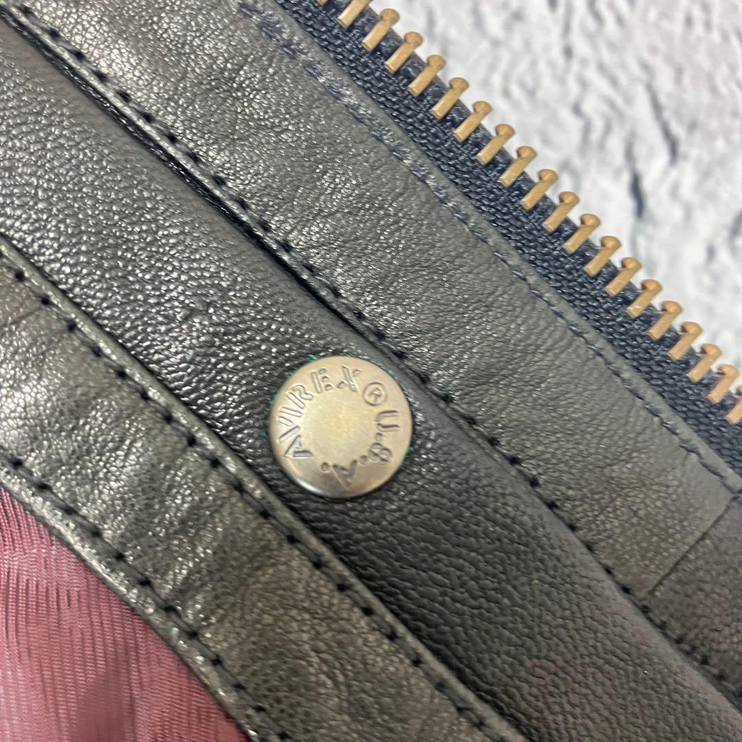 美品 AVIREX ライダース パッチカスタム ゴートレザージャケット 革