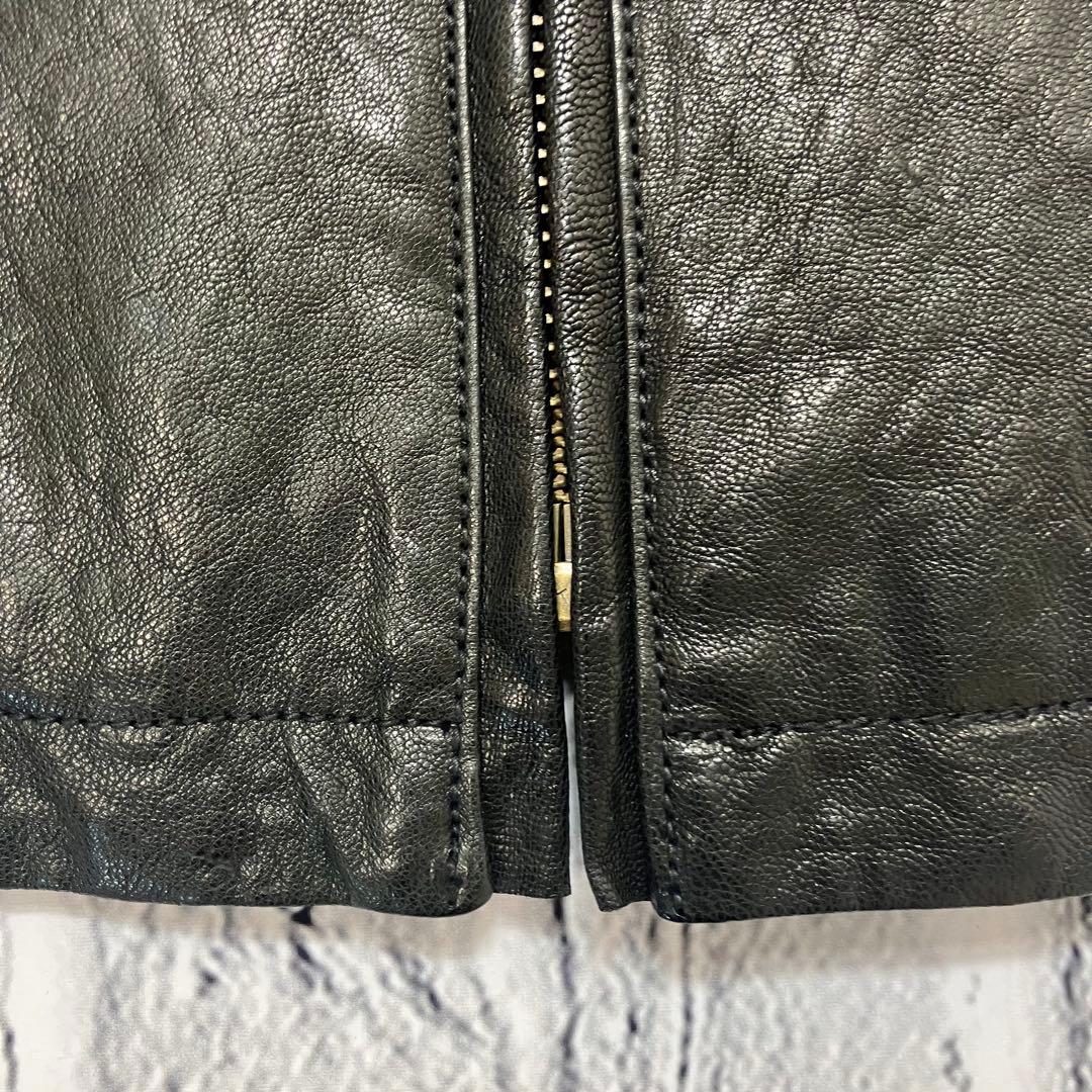 美品 AVIREX ライダース パッチカスタム ゴートレザージャケット 革