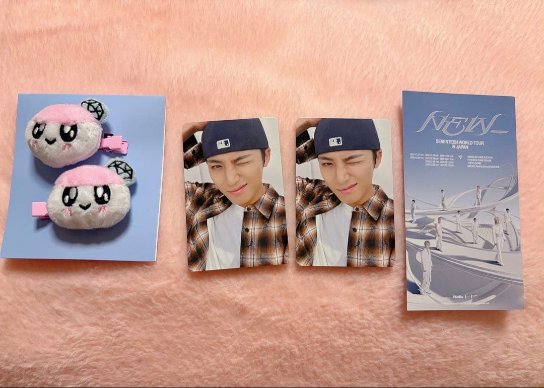 ボンボンイ ピン　ヘアピン & SEVENTEEN 更新トレカx2 ミンギュ