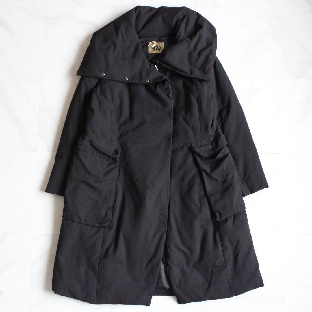 芽風 ビッグカラーダウンコート Mサイズ 変形コート 2way ブラック SMILELAND ダウンコート ダウンジャケット 「大きいサイズ」「らめ