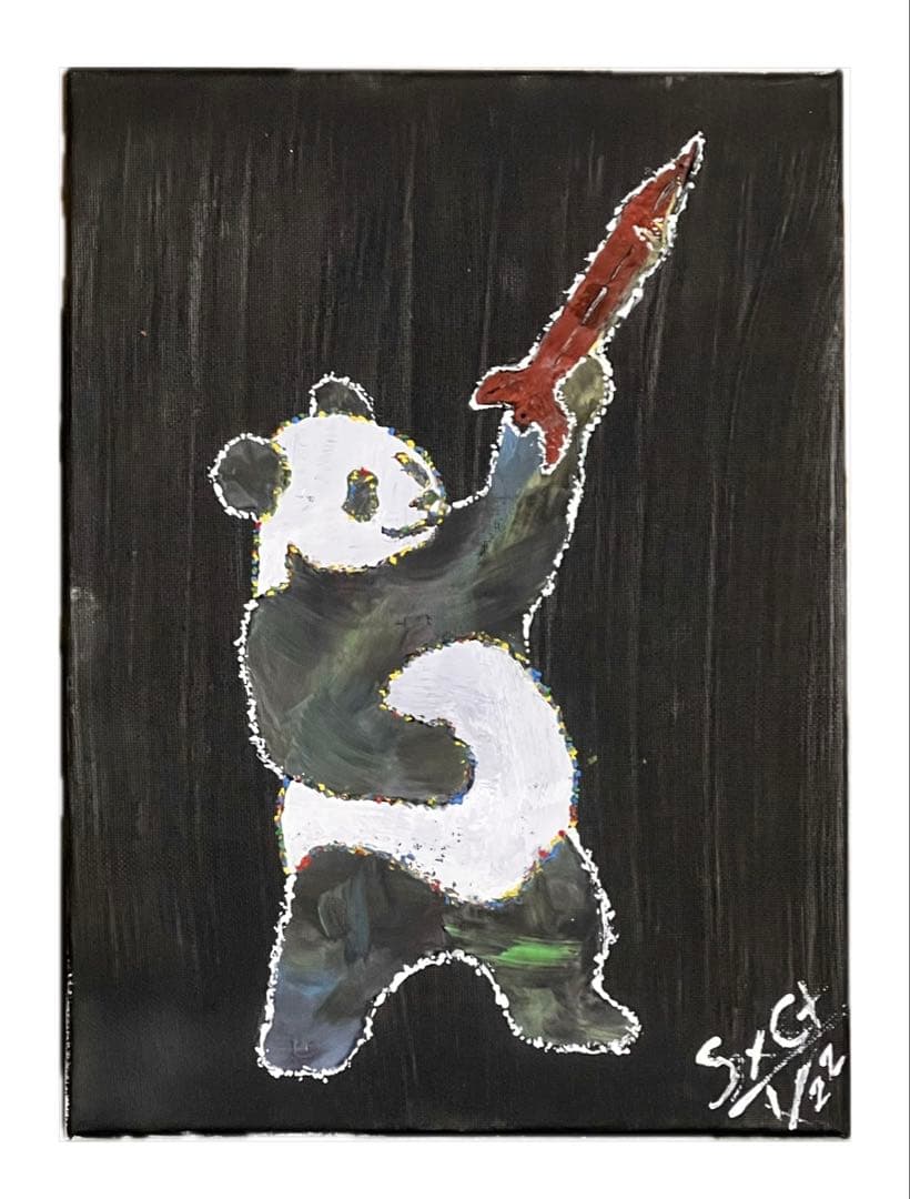 【原画一点物】パンダ×ロケット F4｜Painted Silence　イラスト