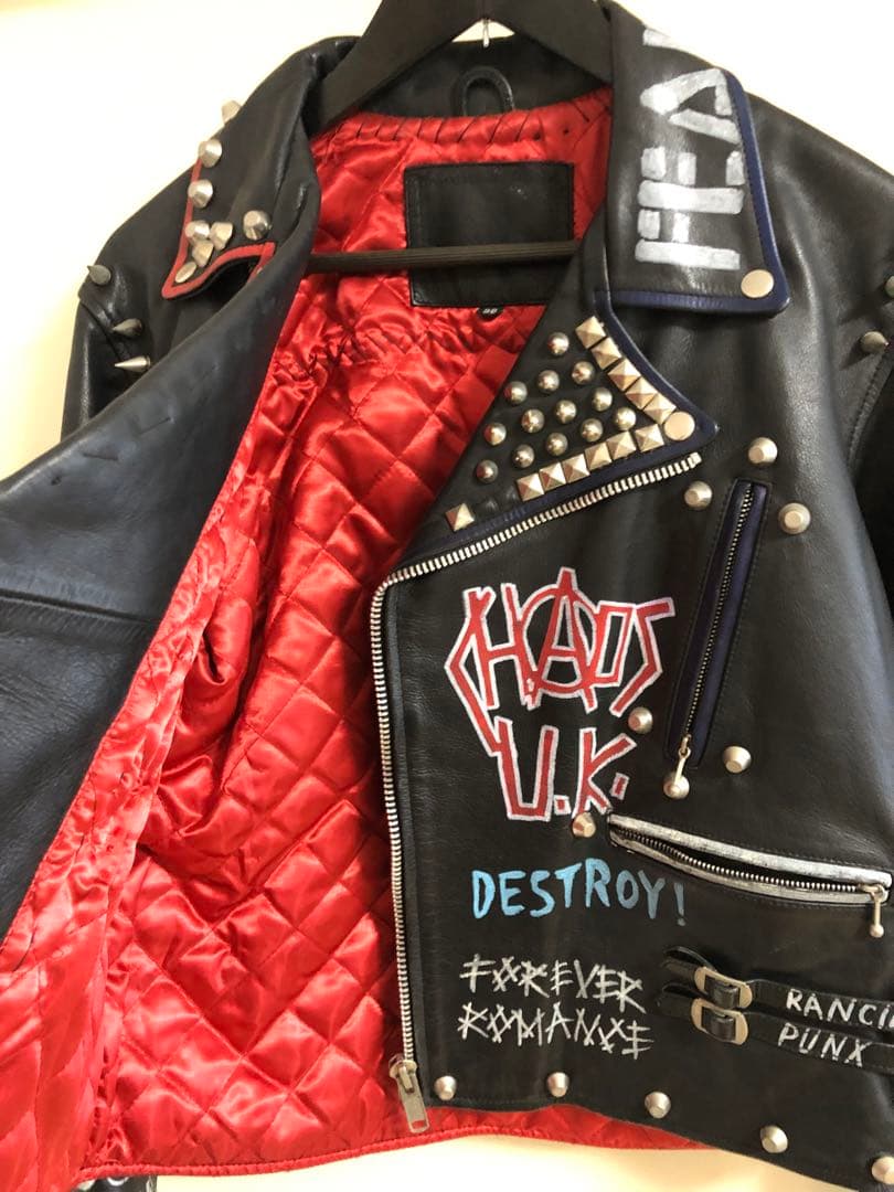 渋谷candy購入 スタッズダブルライダースジャケット - メルカリ