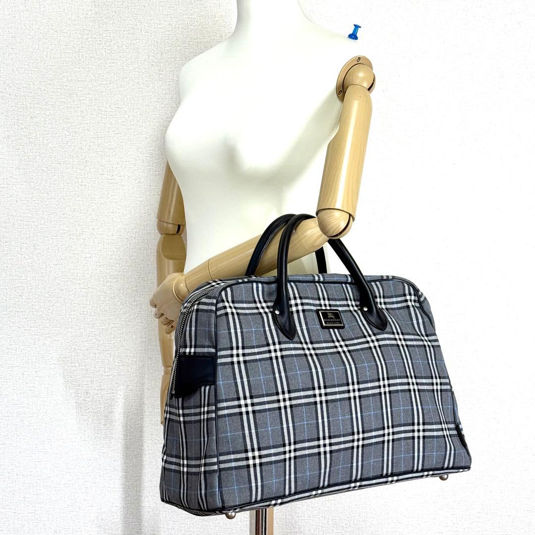 【極美品】BURBERRY グレー ノバチェック ボストンバッグ