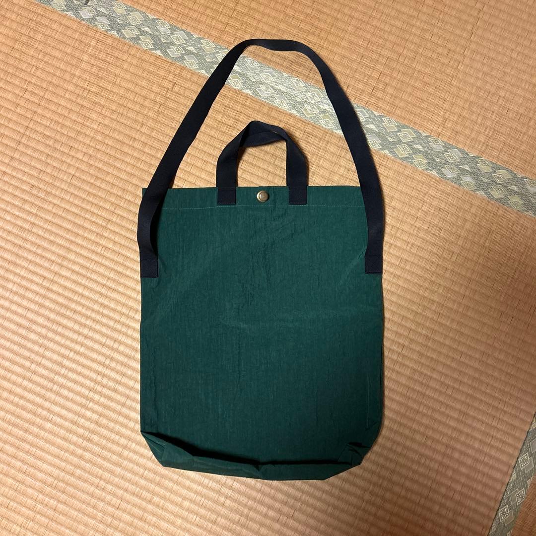 MAN-TLE マントル 緑色ナイロン製トートバッグ madeinjapan
