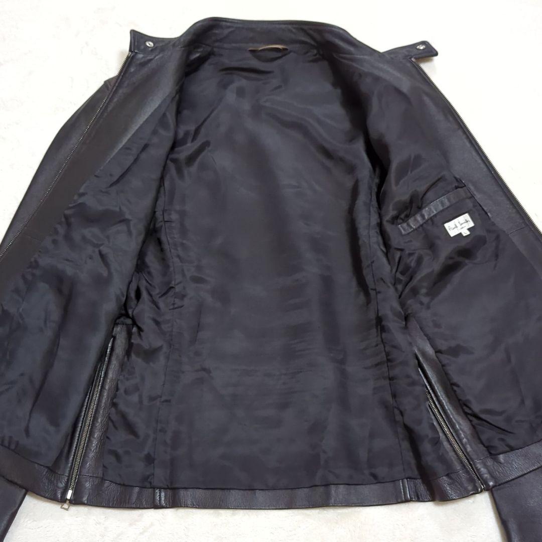ポールスミス L ラムレザー シングル ライダースジャケット ブラック