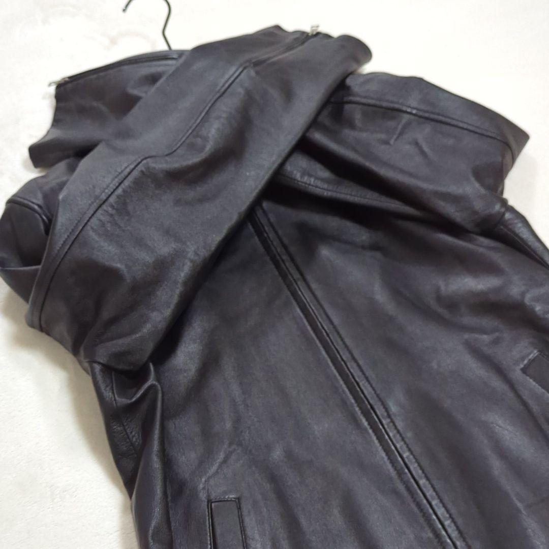 ポールスミス L ラムレザー シングル ライダースジャケット ブラック