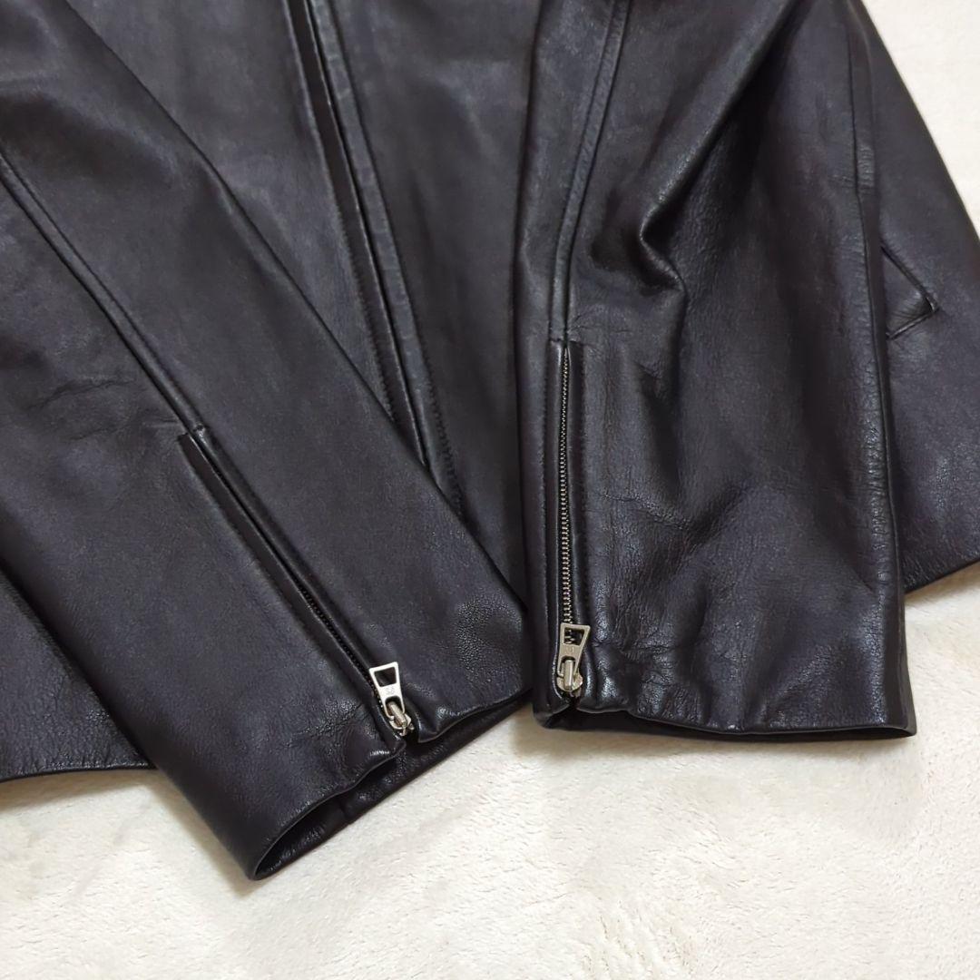 ポールスミス L ラムレザー シングル ライダースジャケット ブラック