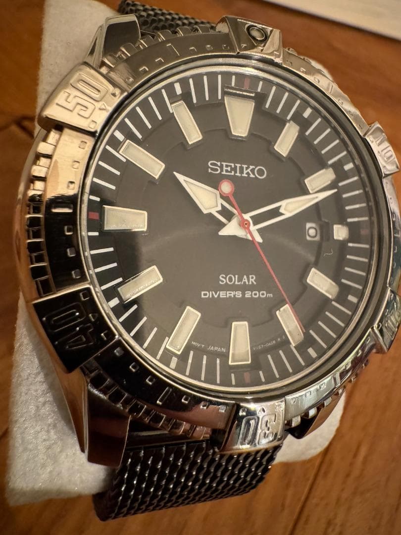 セイコー SEIKO ダイバーズ200M V157-0AS0 ソーラー ブラック - メルカリ