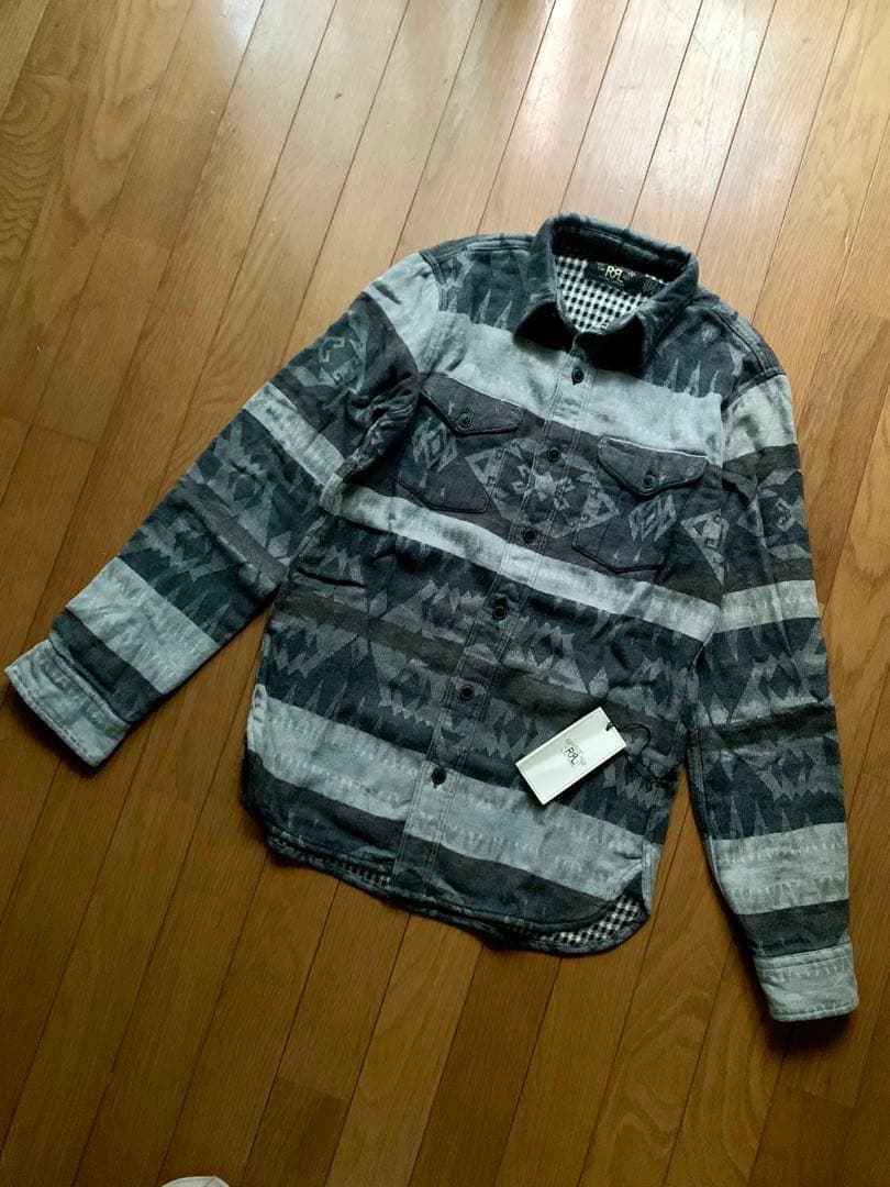 極美品 RRL 定価5万 ダブルアールエル ネイティブ柄 ウール混 長袖シャツ
