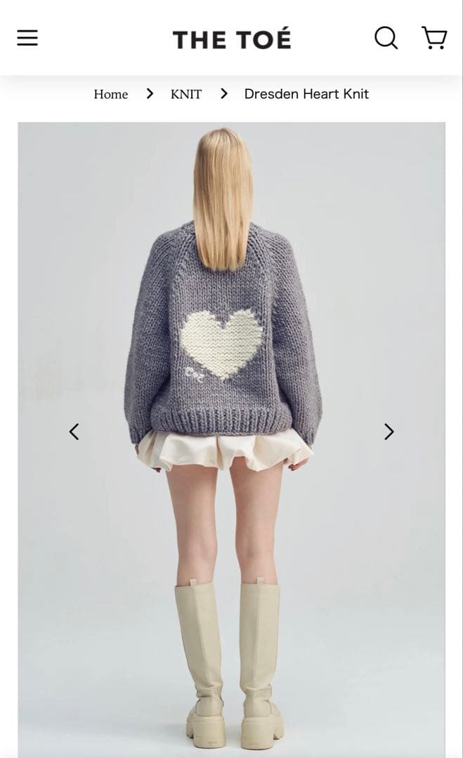 thetoe Dresden Heart Knit グレー Dresden Heart Knit – THE TOÉ