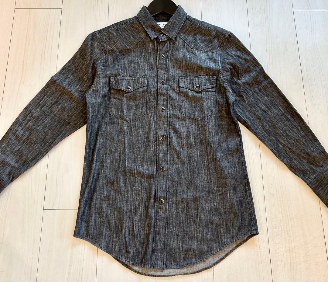 サンローラン シャンブレーウエスタンシャツ