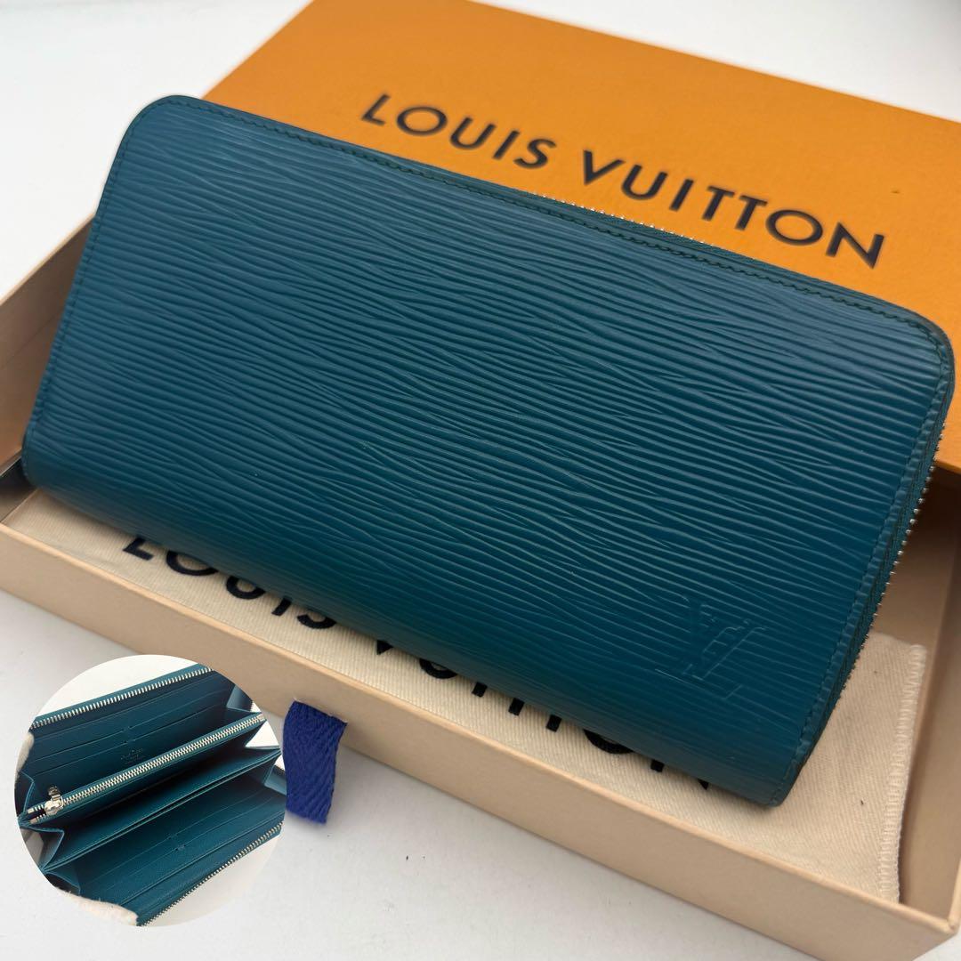 【新品近い】ルイヴィトン エピ ジッピーウォレット シアン 長財布