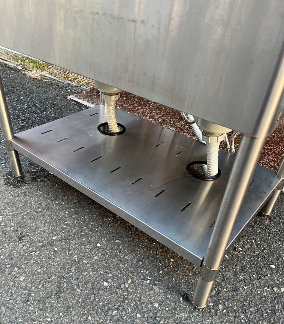 業務用 マルゼン 2槽シンク 3口蛇口付き 幅900×奥600×