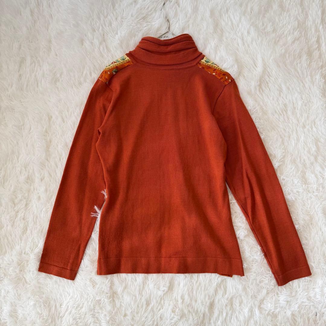 ETRO ミラノ スカーフ柄 ウールトップス シルク 長袖 重ね襟